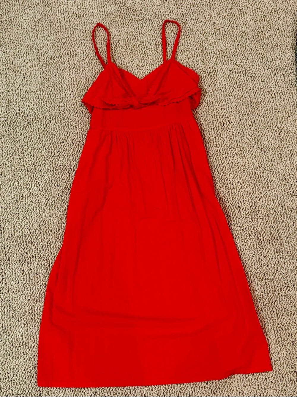 Old Navy Red Ruffle-Trim Spaghetti Strap Dress
